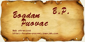 Bogdan Puovac vizit kartica